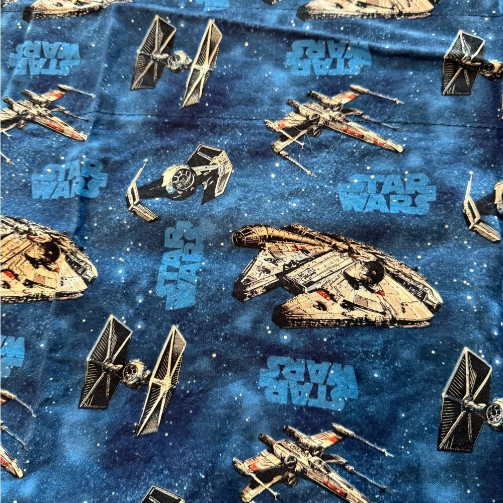 Star Wars design Blue Curtain valances (2) Like new.